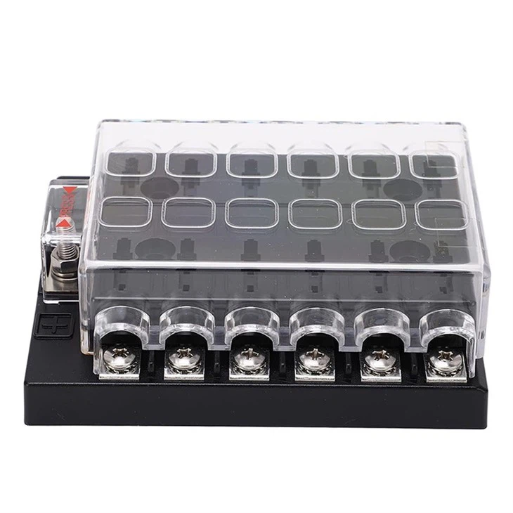 1 Input 12 Output Multiway 12 Way ATC Blade Fuse Box Holder Waterproof Block Panel Board